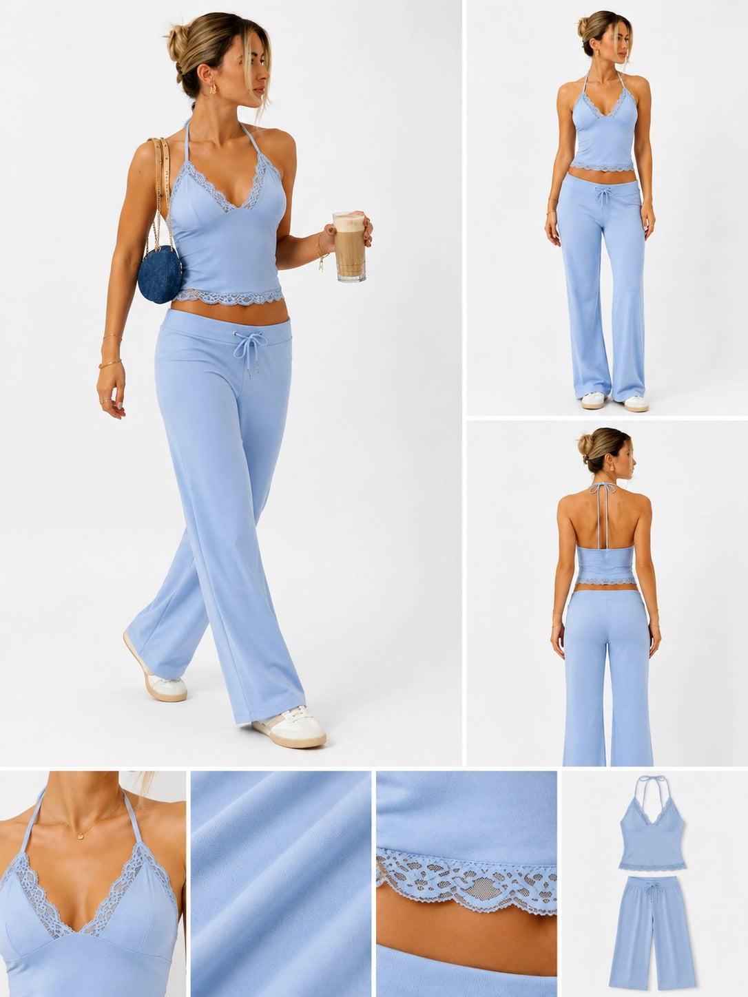 Sling Slim-Fit Wide-Leg Pantsuit