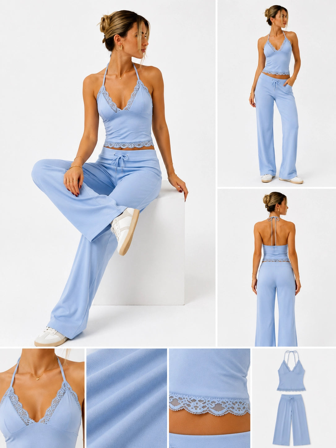 Sling Slim-Fit Wide-Leg Pantsuit