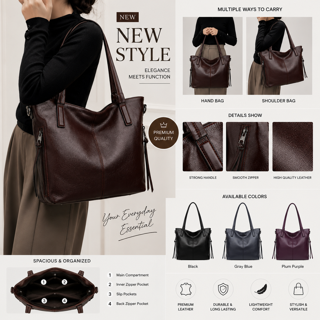 Large-capacity Tote Bag Fashionable Single-shoulder Crossbody Style