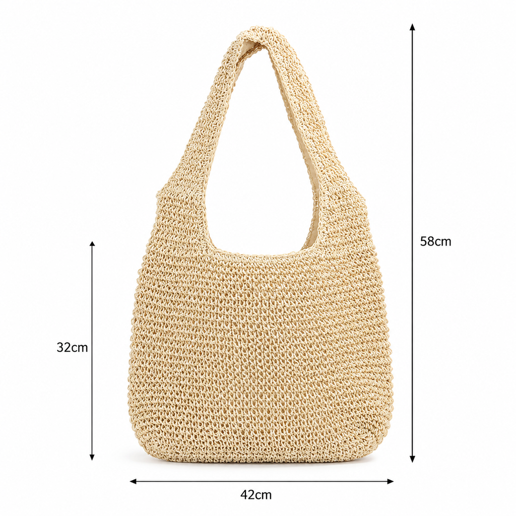 Woven Straw Shoulder Bag