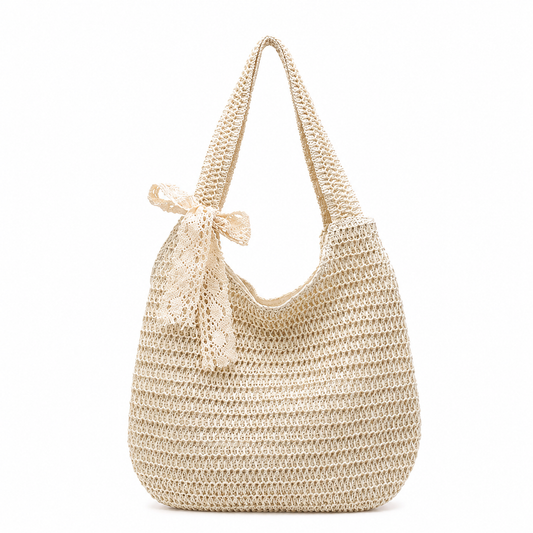 Fashionable Beach Shoulder Bag With A Woven Design And Handle