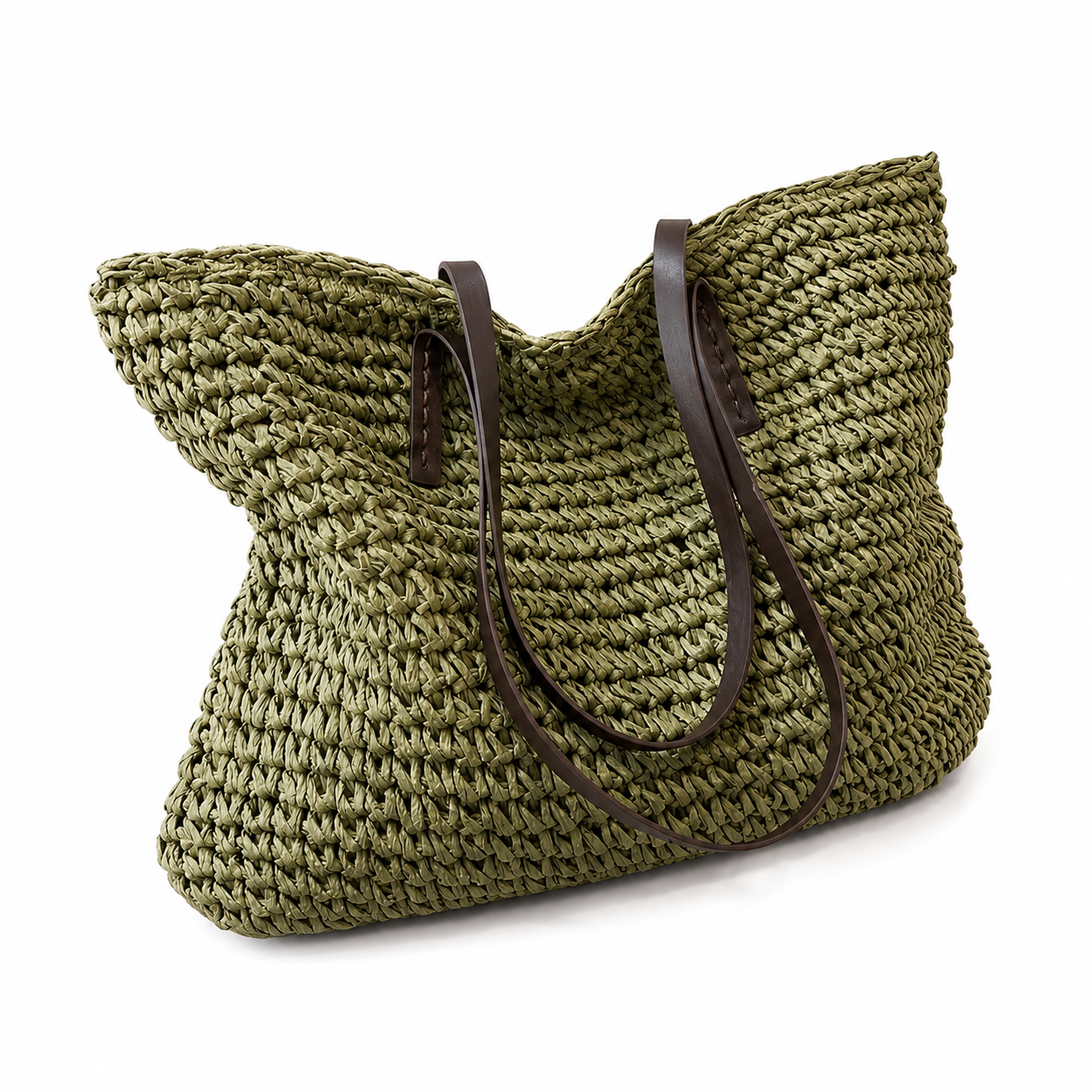Woven Zipper Beach Bag